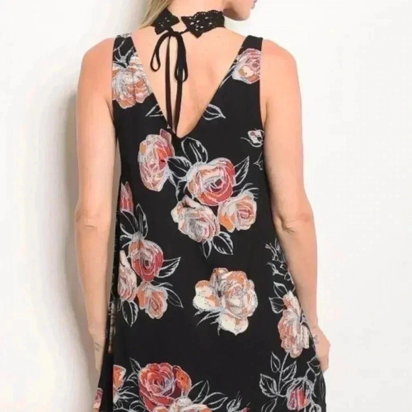DRESS FLORAL PRINT CHOKER DRESS - Picture 2 of 3